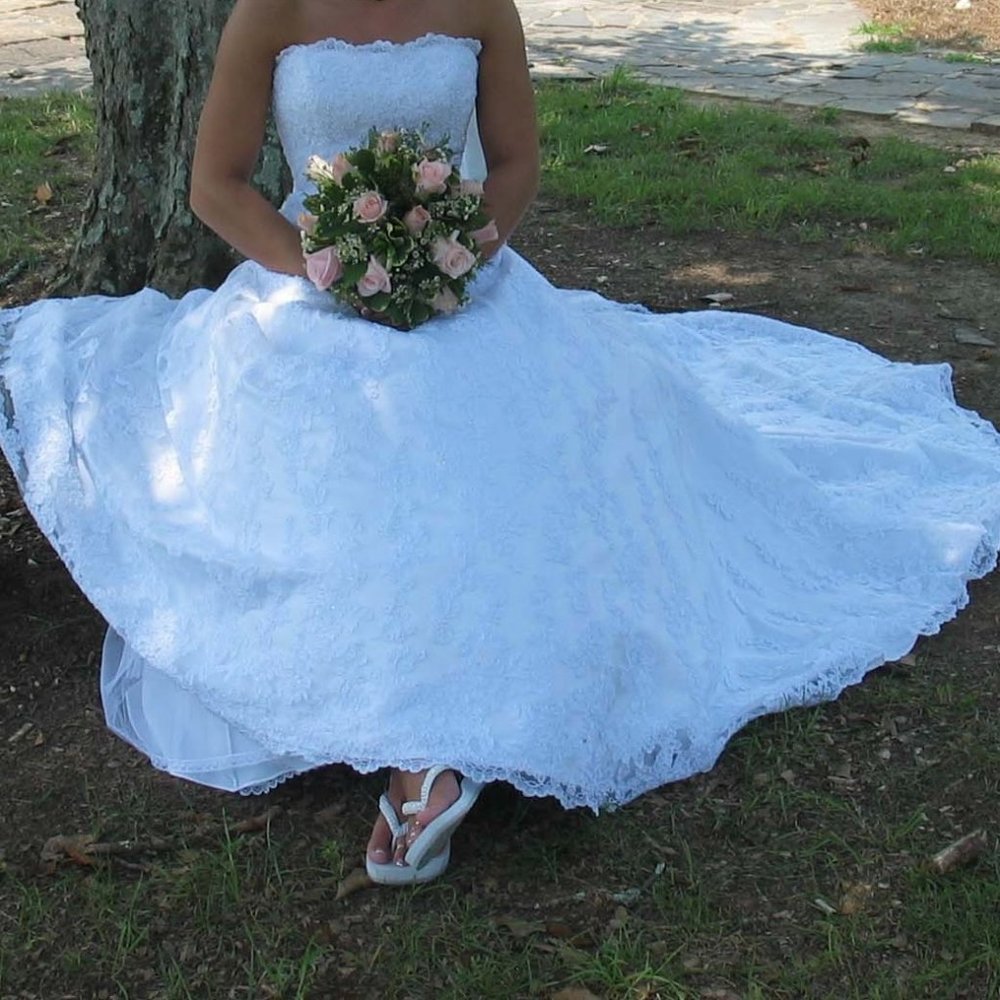 Anjolique Wedding Dress, White, Size 8